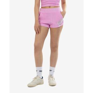 Juicy Couture Pajama Shorts Pink Soft Terry Cloth Bling Logo Women's Large